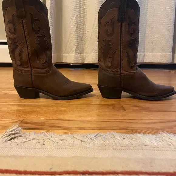 Laredo brown leather and suede cowboy boots from Nashville Boot & Co. - Picture 3 of 16